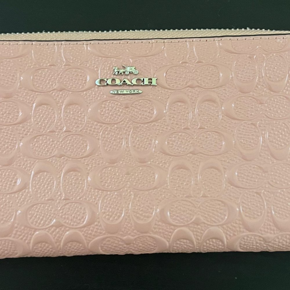 Pink patent leather Coach wallet